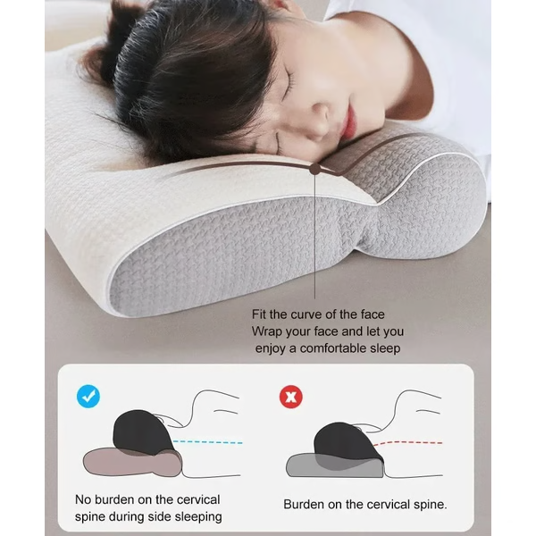 Raxiva-ergonomic goose down pillow cervical support comfort sleep enhancing pillow