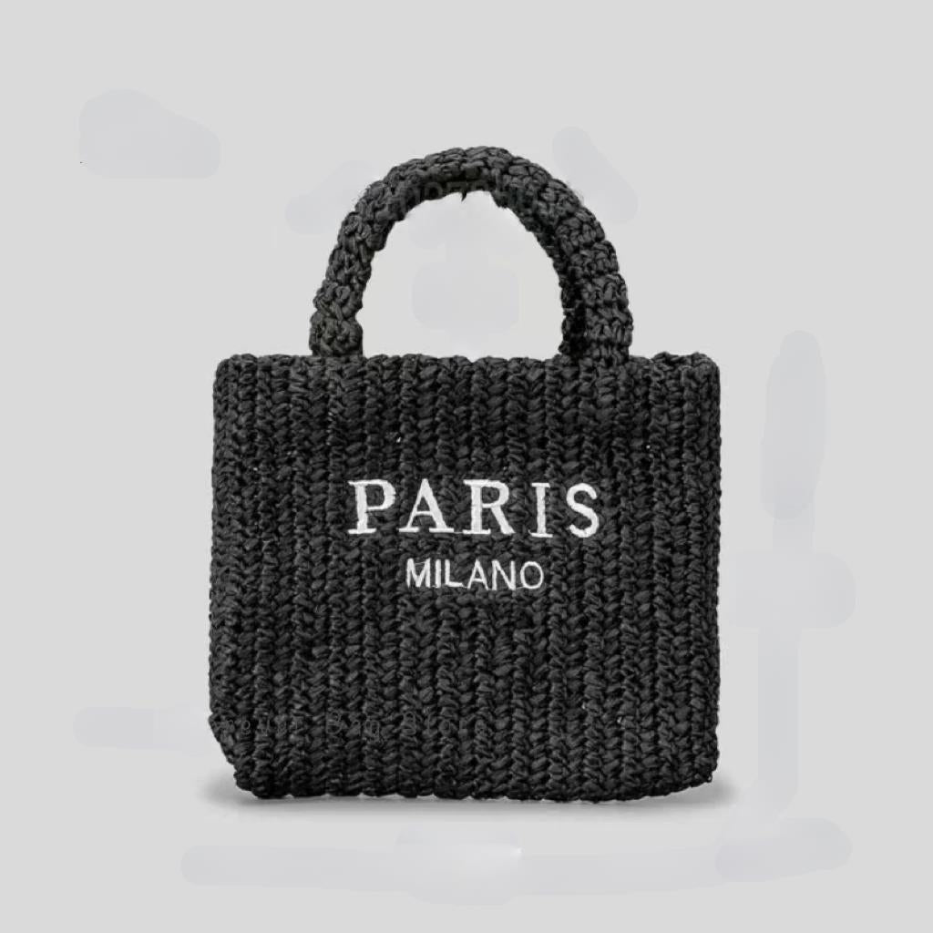 Raxiva-handwoven straw summer shoulder bag women spacious hollow design summer beach vacations