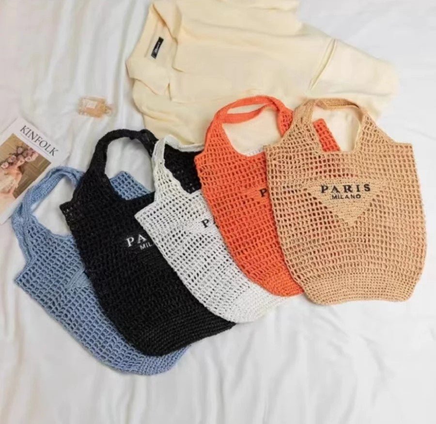 Raxiva-handwoven straw summer shoulder bag women spacious hollow design summer beach vacations