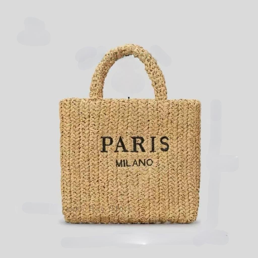 Raxiva-handwoven straw summer shoulder bag women spacious hollow design summer beach vacations