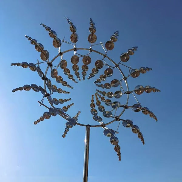 Raxiva-metal garden windmill dual motion decorative spinner unique garden decor gift
