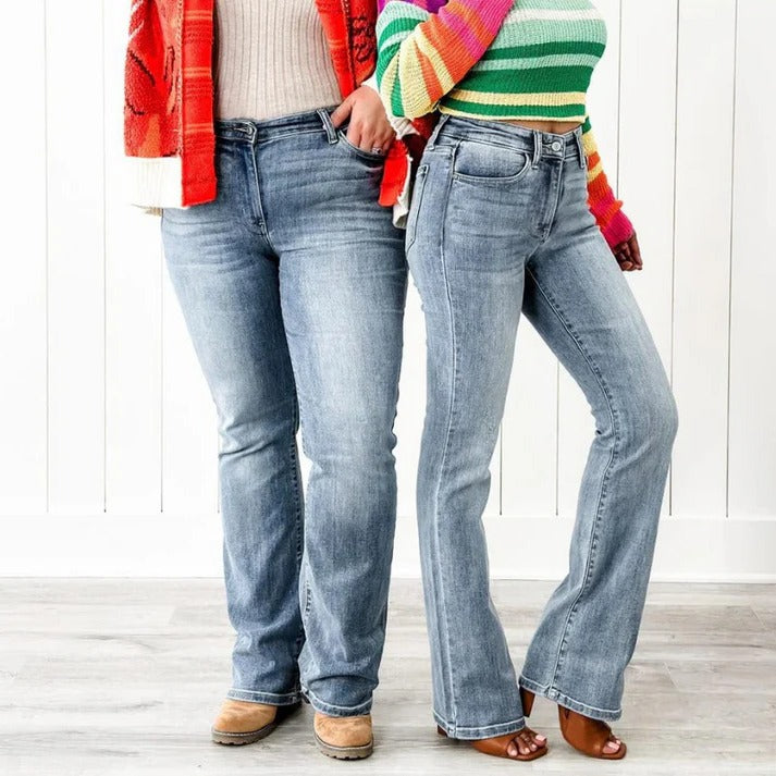 Raxiva-shaping bootcut stretch denim jeans