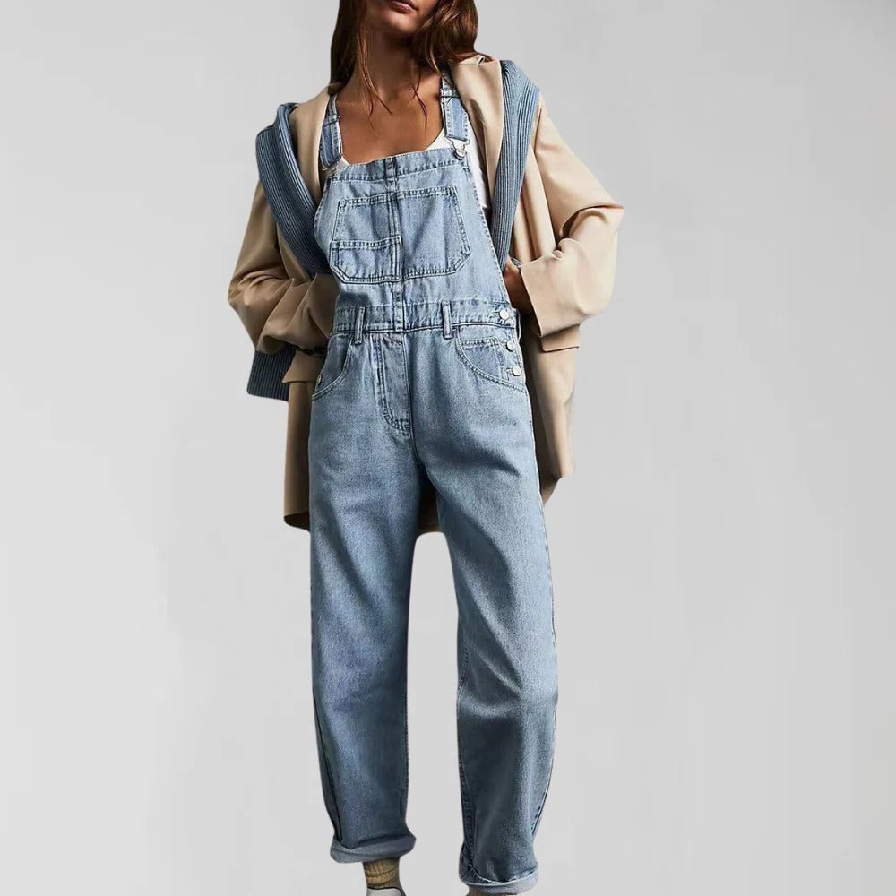 Raxiva-trendy denim overall for women