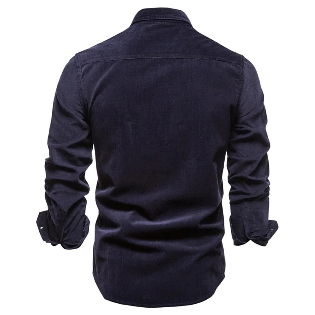 Raxiva-mens corduroy button up shirt