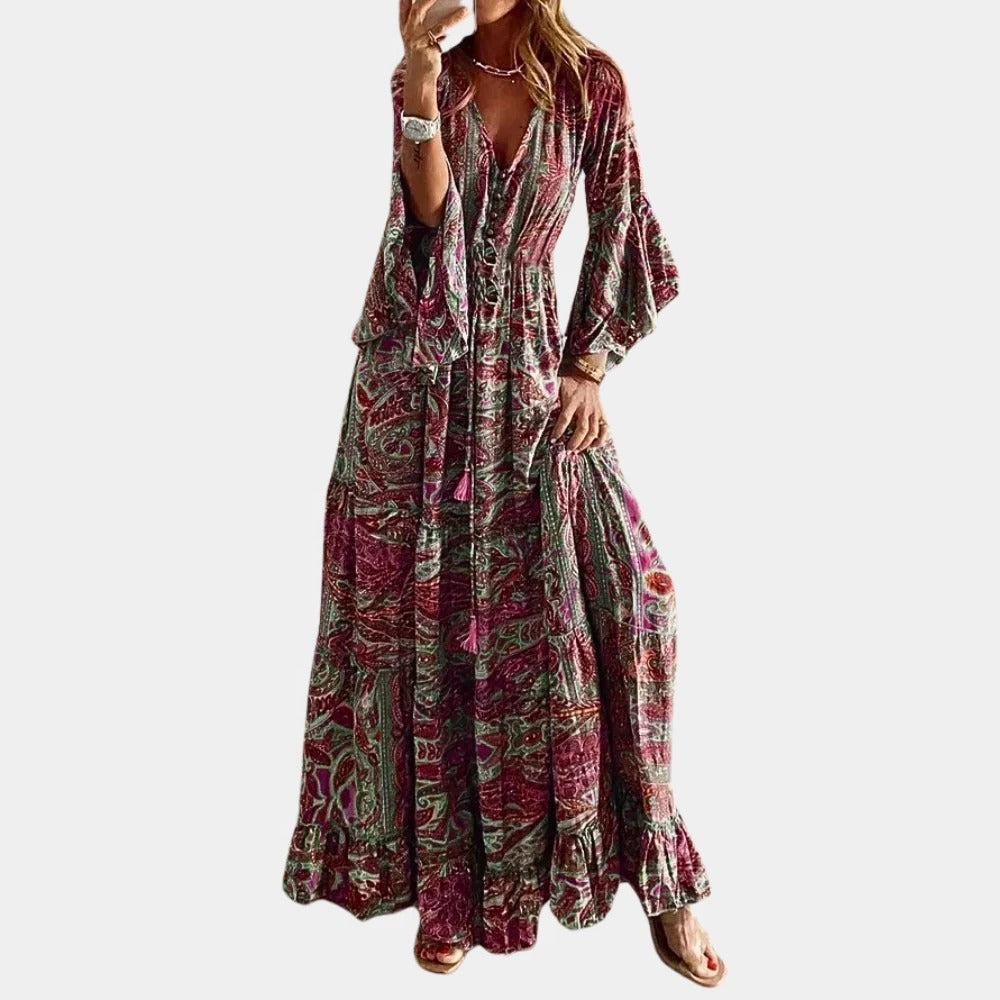 Raxiva-bohemian long dress women