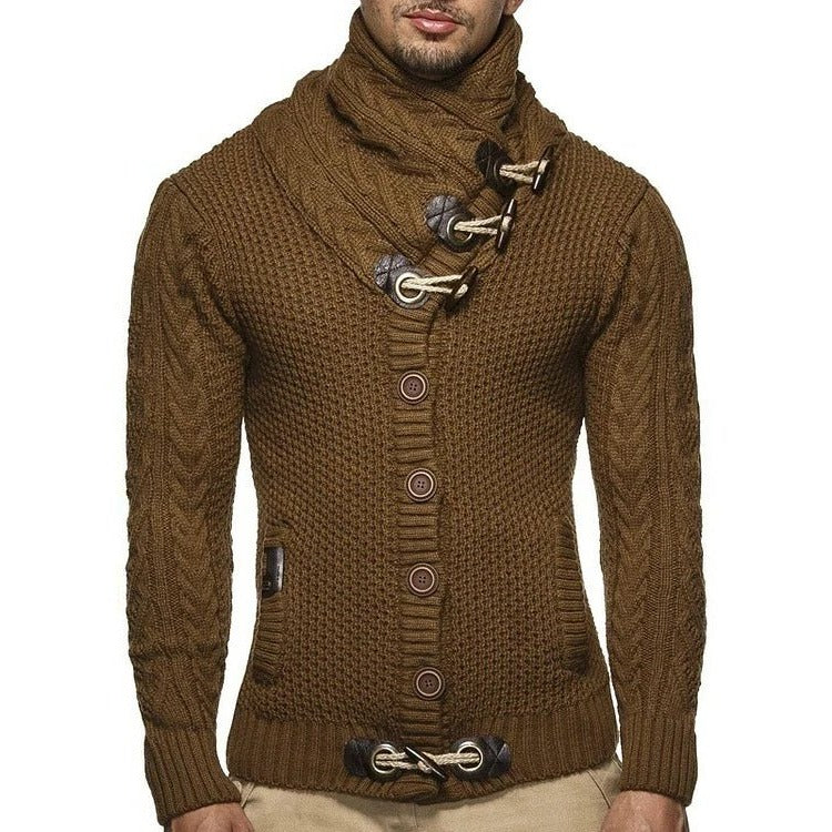Raxiva-knitted sweater with button closure