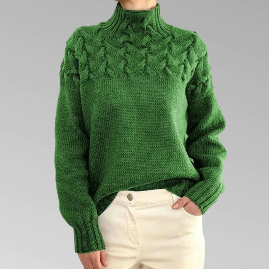 Raxiva-womens knitted turtleneck jumper