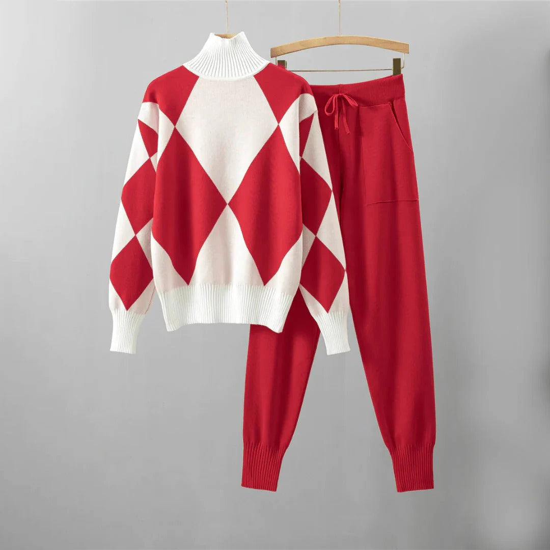 Raxiva-warm sweater pants set