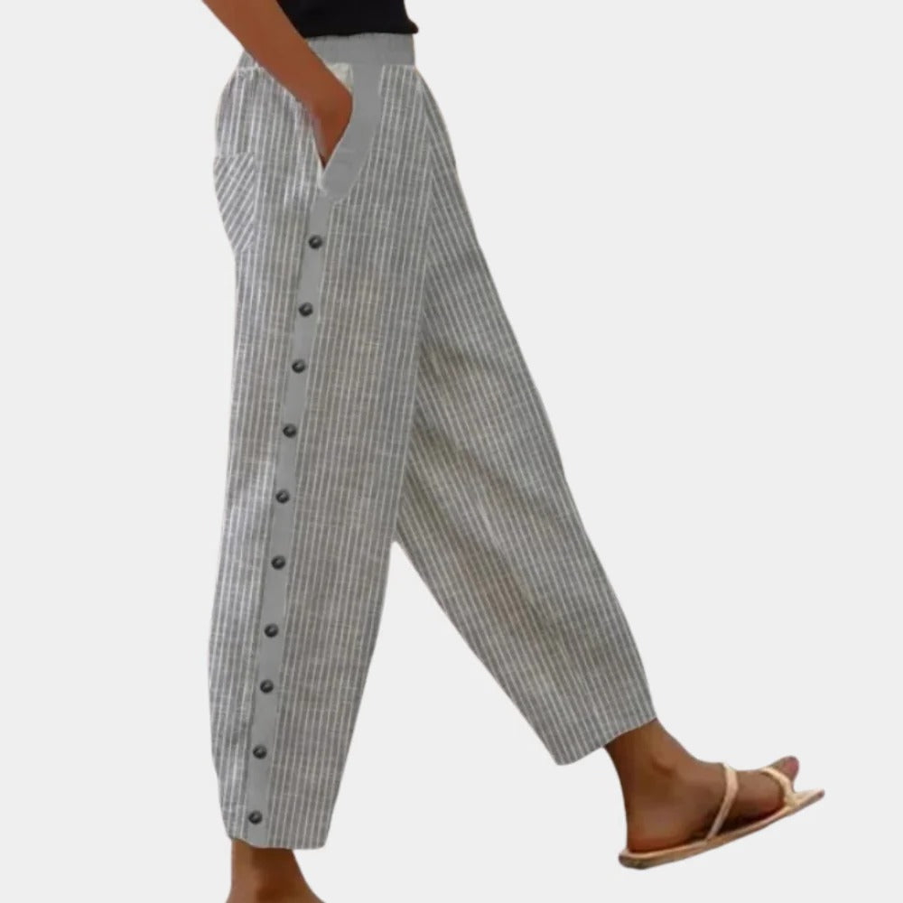 Raxiva-stylish chic striped womens pants