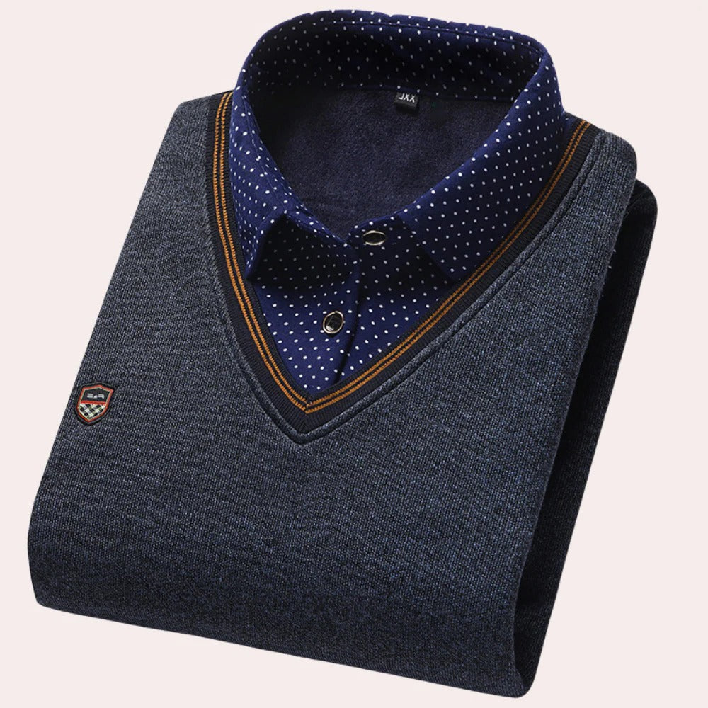 Raxiva-mens collared sweater shirt