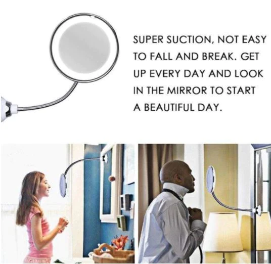 Raxiva-10x magnifying led lighted flexible mirror