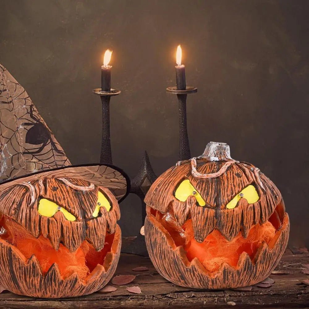 Raxiva-led pumpkin lantern jack o lantern mouth open talking halloween indoor lights