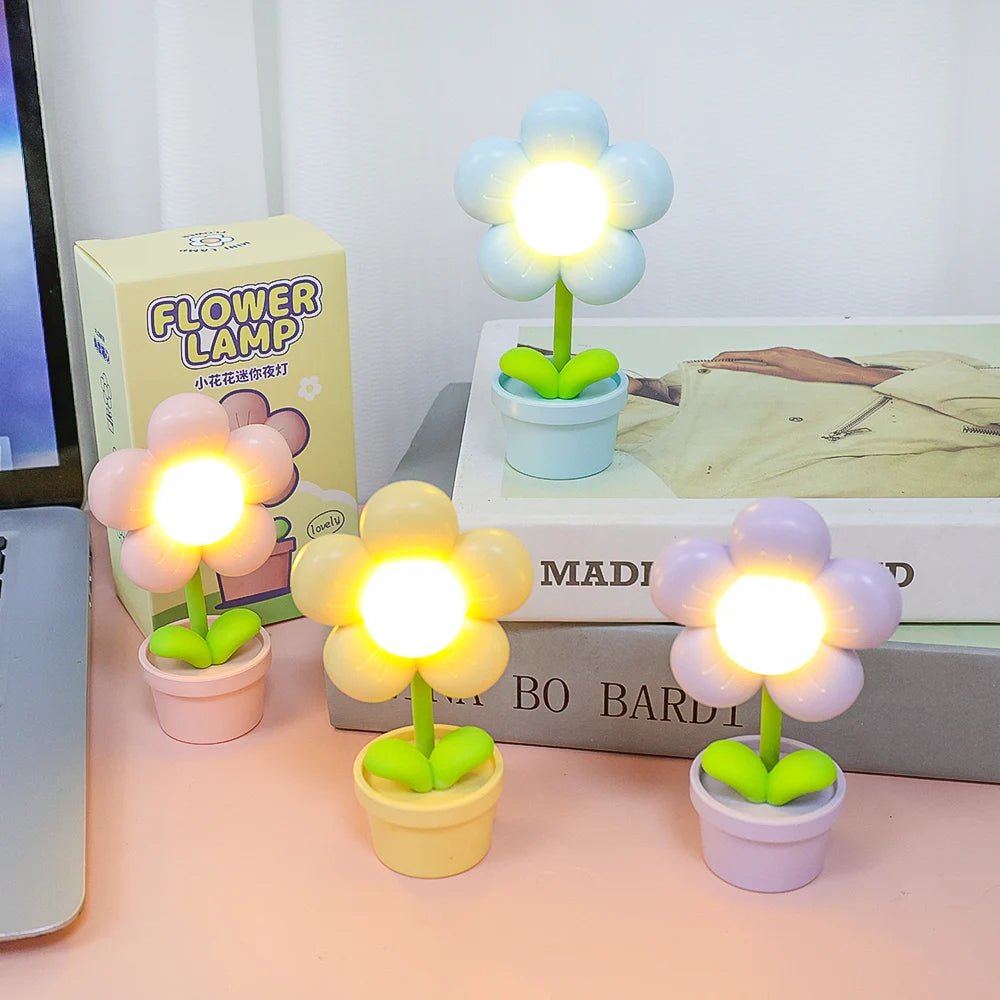 Raxiva-adorable mini flower night light soft warm glow cozy bedroom ambience kids occasions