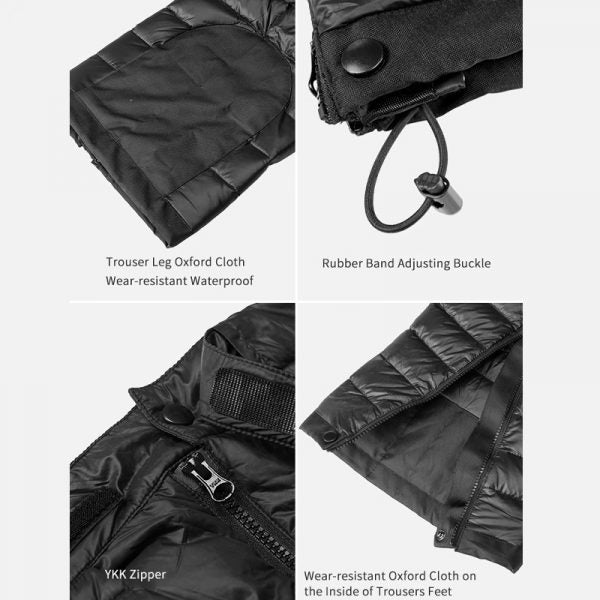 Raxiva-outdoor thermal goose down pants zippered camping hiking skiing trousers