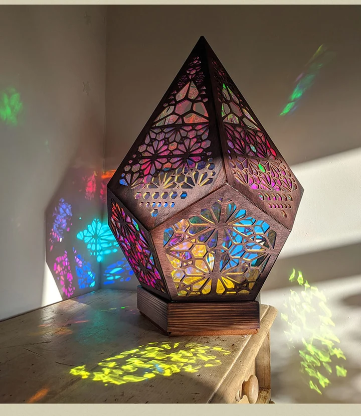 Raxiva-bohemian colorful night light projector lamp