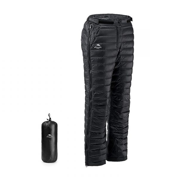 Raxiva-outdoor thermal goose down pants zippered camping hiking skiing trousers