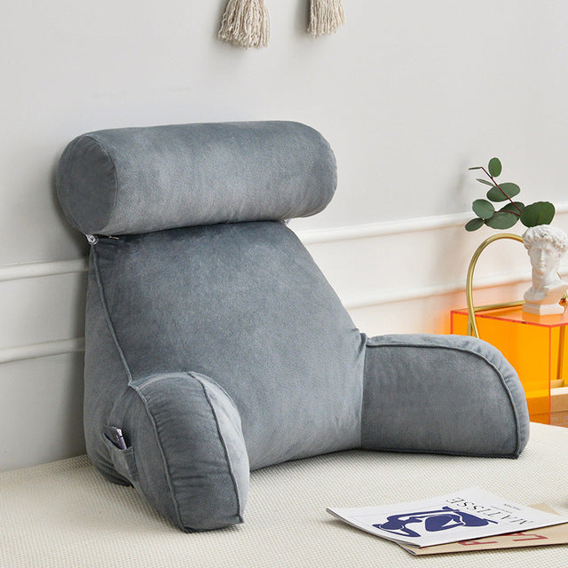 Raxiva-backrest pillow with arms and adjustable headrest