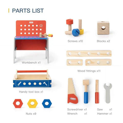 Raxiva-exclusive kids pretend play realistic tool bench toy