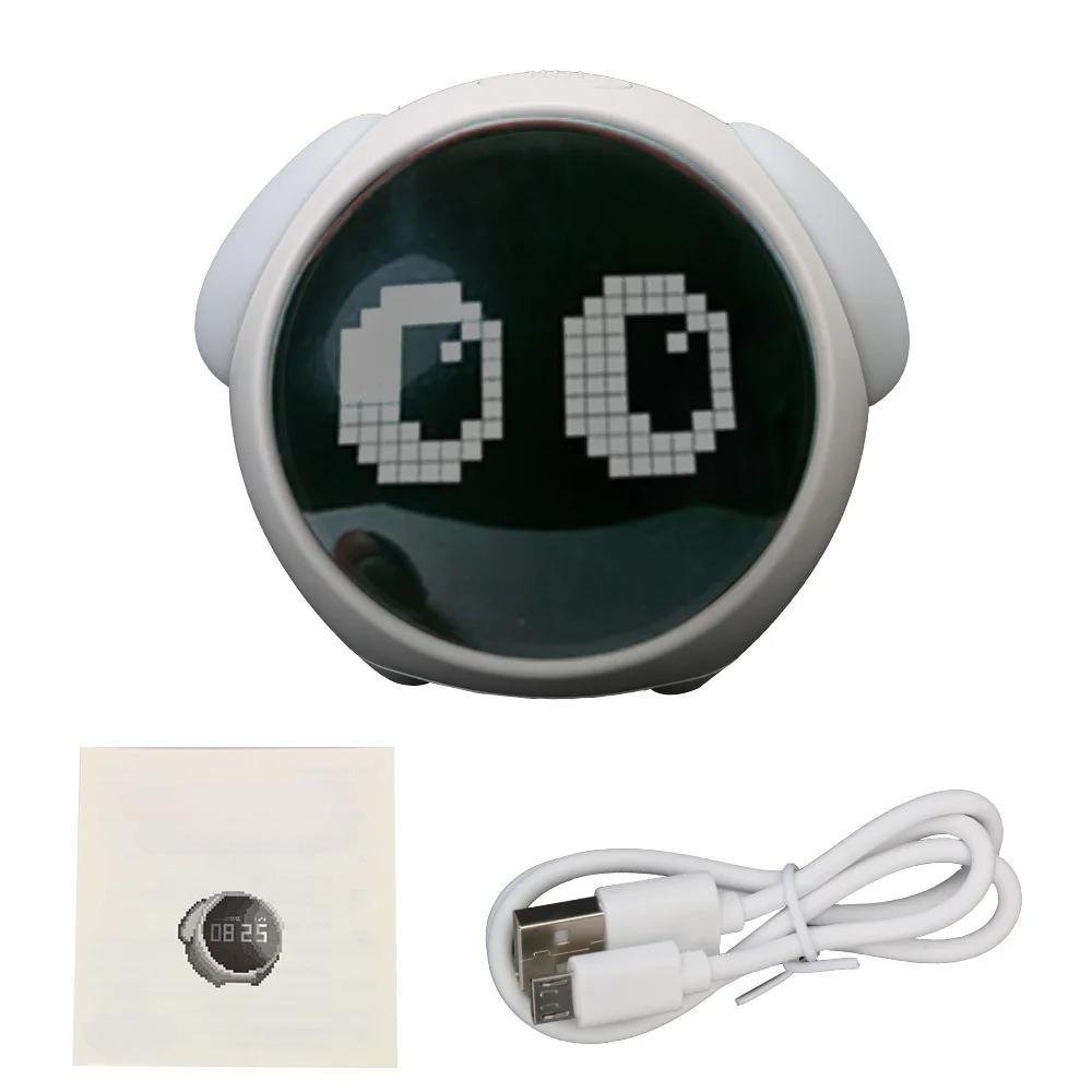 Raxiva-voice controlled night light alarm clock multifunctional companion for kids room with thermometer